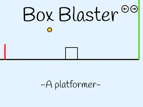 Box Blaster platformer logo - 100% pen rendering with recoil mechanics