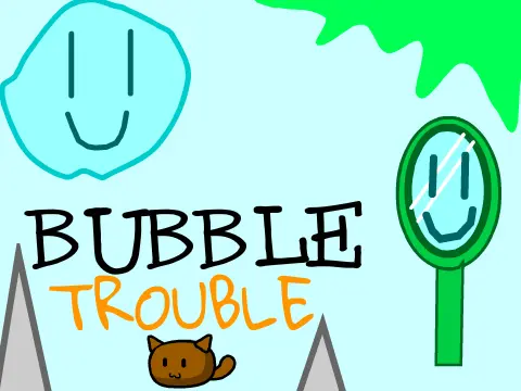 Bubble Trouble Platformer logo cover featuring bubble character and wand goal