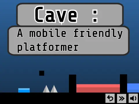 Cave platformer logo - dark underground cave environment with platforming elements