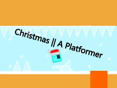 Christmas platformer logo - holiday platform game with snow and skins