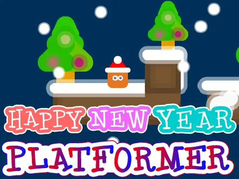 Christmas platformer logo with holiday feather theme and pen rendering