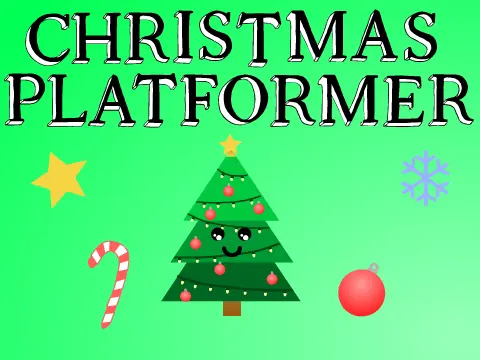 Christmas platformer logo cover featuring festive holiday theme with lights and ornaments