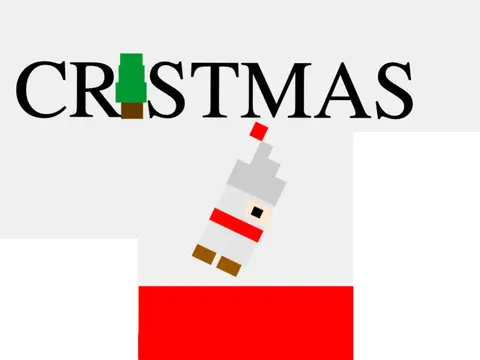 Christmas Platformer game cover featuring Santa Claus in a snowy pixel art scene