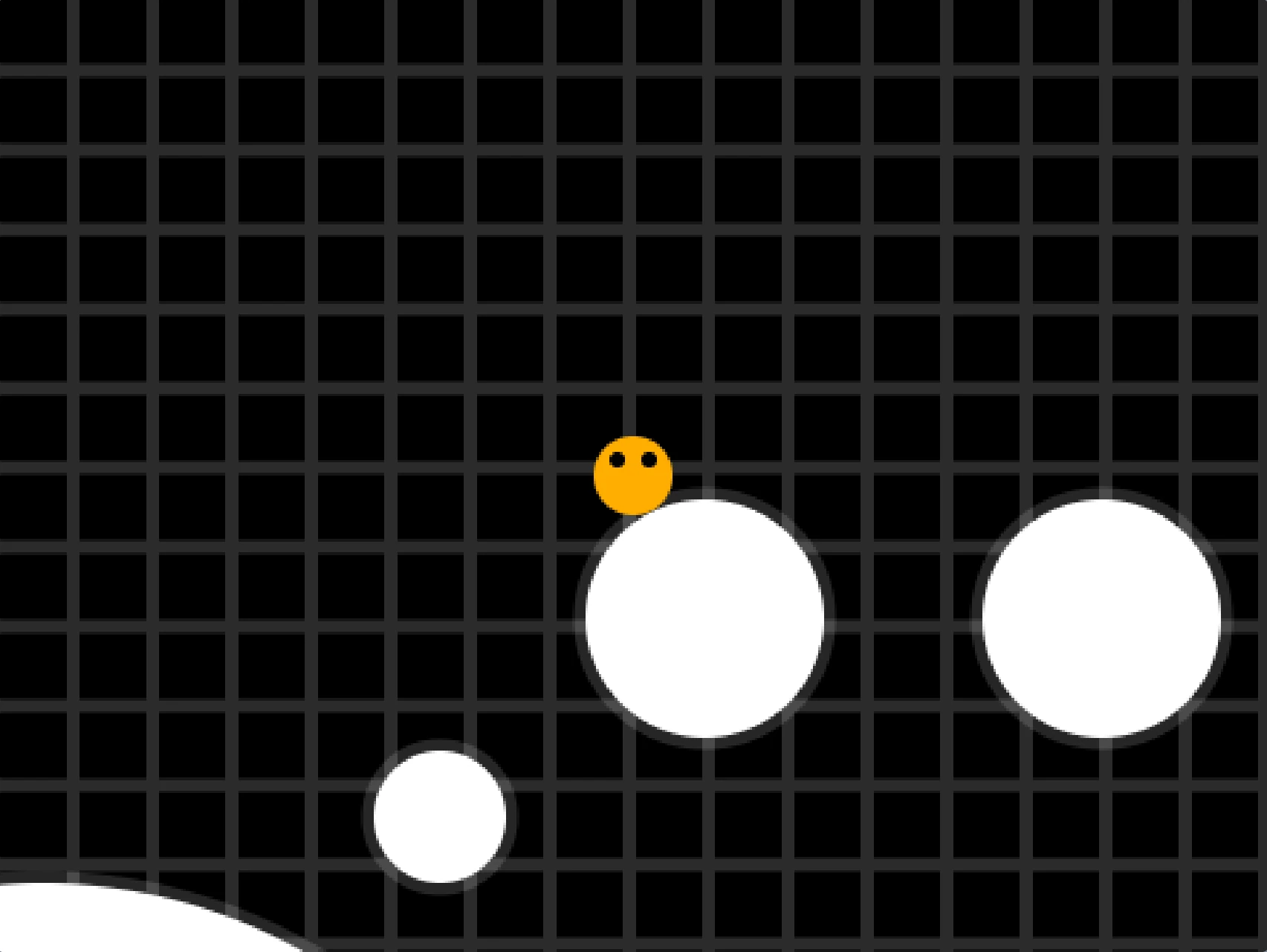 Circles A Platformer screenshot showing keyboard controls