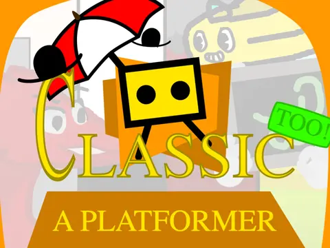 Classic 2 platformer logo cover featuring Top Hat Man and 100 level challenge