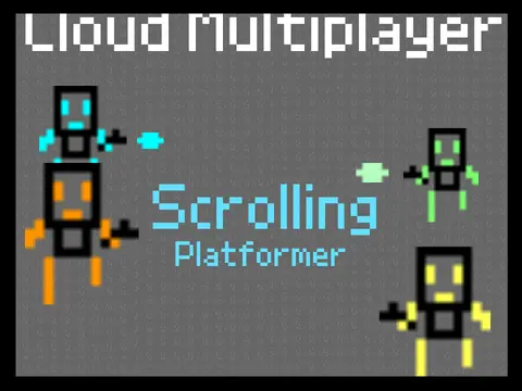Cloud Multiplayer Scrolling Platformer game logo featuring multiplayer cloud platformer design
