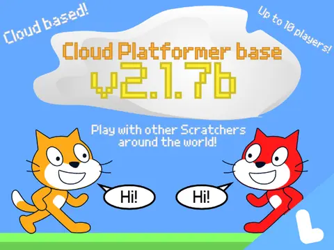 Cloud Platformer Base v2.1.7b game logo featuring cloud multiplayer platformer engine