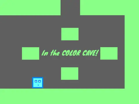 Color Cave platformer logo cover featuring vibrant cave environment and platformer character