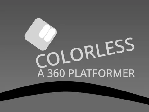 Colorless 360 platformer logo cover featuring 360 degree rotation in monochrome world