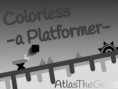 Colorless - A Platformer logo cover, 14-level Scratch platformer game