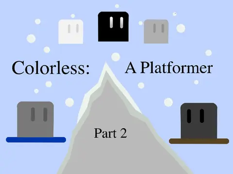 Colorless platformer part 2 logo cover featuring extreme difficulty and world record trials