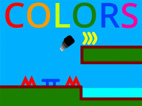Colors platformer logo cover featuring speedrun timer and colored terrain elements