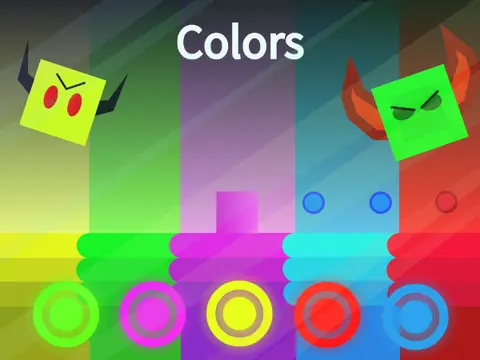 Colors A Platformer 1 thumbnail with colorful abstract design and ball character