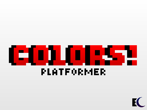 Colors platformer logo with colorful block and number keys concept