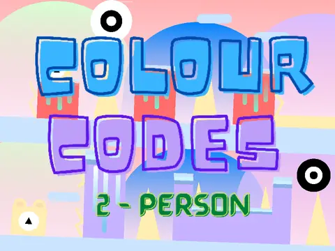 Colour codes two-player platformer logo cover featuring split-screen competition