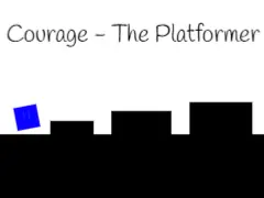 Courage - The Platformer title with Little Cube character