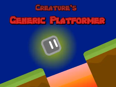 Creature generic platformer logo with creature character and generic platforming aesthetic