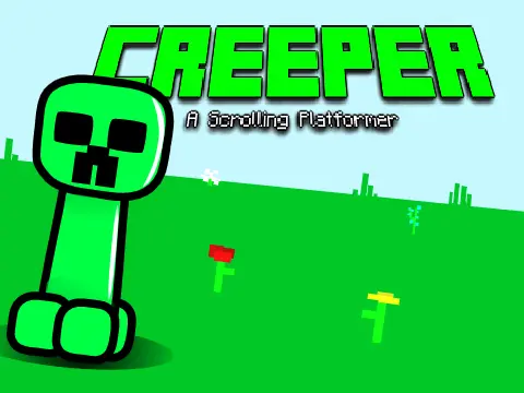 Creeper platformer fan game - Minecraft style scrolling test with known bugs