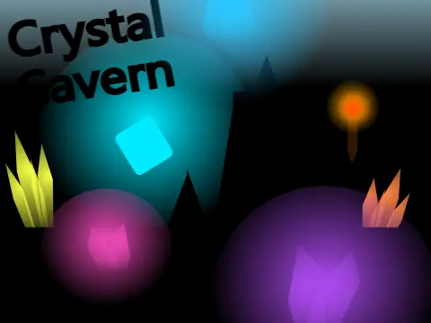 Crystal Cavern platformer game logo with crystal and cave theme
