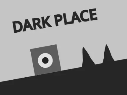 Logo for Dark Place Platformer game showing a dark jungle setting