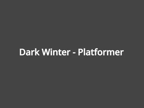 Dark Winter platformer logo cover featuring dark winter theme with spikes and crushers
