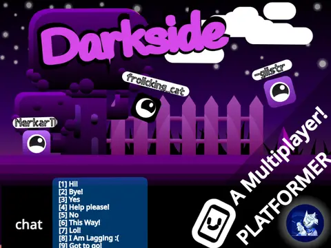 Darkside a multiplayer platformer logo featuring clouds, trees, and rocks by Jona690 and Capt_Boanerges - play free online