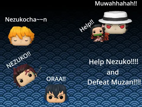 Demon Slayer Kimetsu no Yaiba platformer logo cover featuring sprite customization