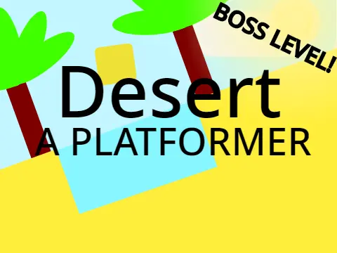 Desert a platformer v3.0 logo cover featuring desert theme and boss character