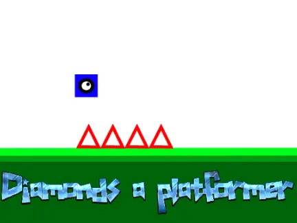 Diamonds platformer logo - gem collection and boss battle game