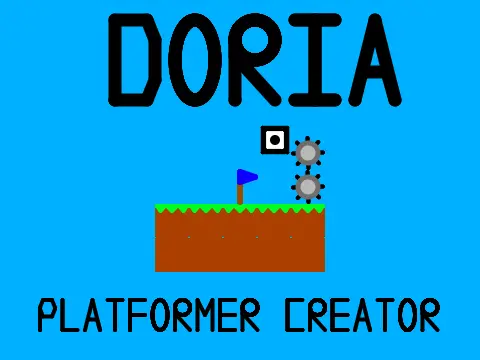 Doria platformer creator logo - level building tool with Grass, Desert, Winter themes