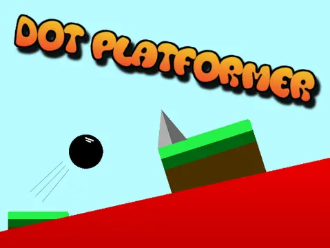 Dot platformer logo - minimalist precision platformer design with spike hazards