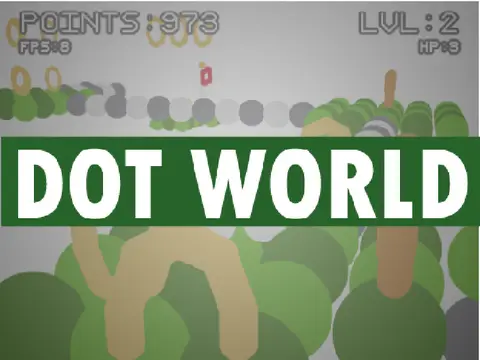 Dot World 3D pen platformer logo featuring abstract character and flag