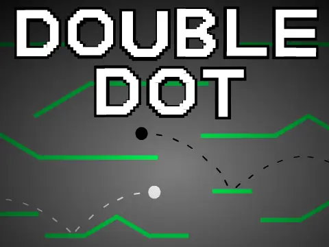 Double Dot 2-player platformer logo with black and white balls