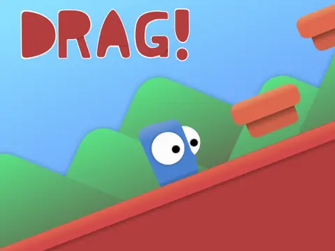 Drag 1.1 platformer game logo with speedrun theme