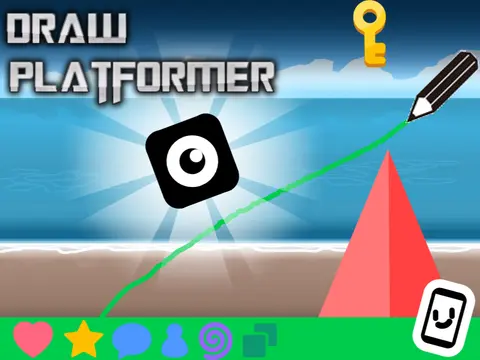 Draw Platformer game showing a character and player-drawn lines