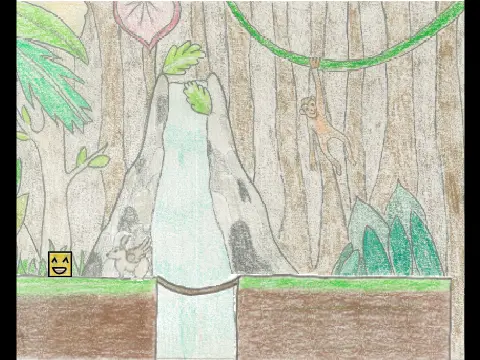 Drawn Platformer cover art featuring hand-drawn bunny and futuristic level