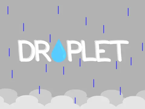 Droplet invisible platformer game logo with raindrop and invisible theme