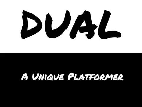 Dual unique platformer logo cover featuring two distinct territories with squares