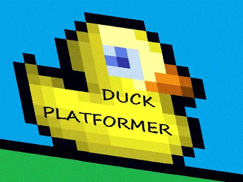 Duck platformer base logo cover featuring duck character and original engine mechanics