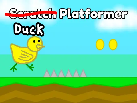 Duck Platformer logo - adorable duck protagonist with space dash ability