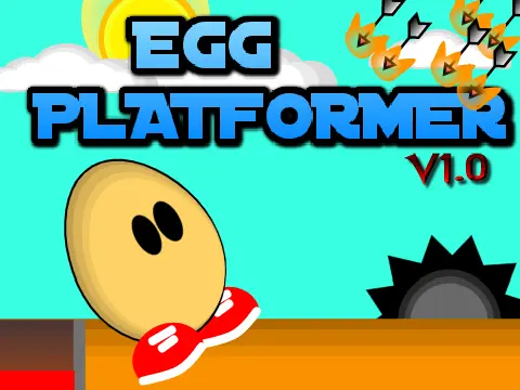 Egg Platformer v1.0 game logo featuring egg character and platformer theme