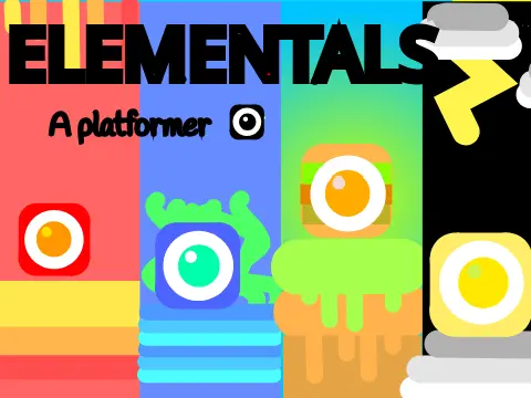 Elementals platformer logo - elemental themed platformer with swipe controls