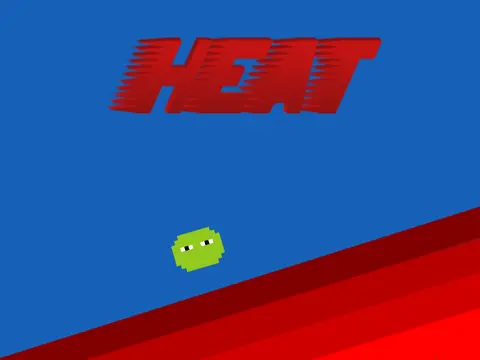 Elements 1 Heat platformer logo cover featuring heat themed environment and pixel art character