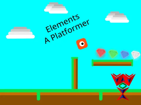 Elements platformer logo - elemental gem quest design