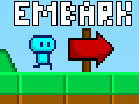 Embark platformer game logo with 4 worlds
