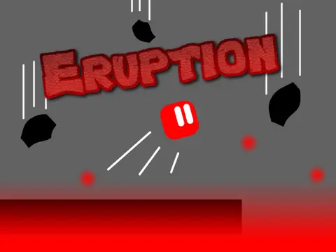 Eruption platformer logo - volcanic eruption vertical ascent game