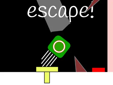 Escape a Platformer Logo - Fun Green Square Character