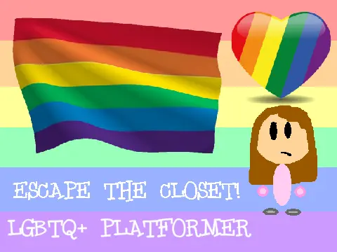 Escape the Closet LGBTQ platformer logo and cover art