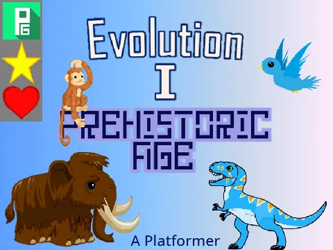 Evolution I Prehistoric Age platformer logo - dinosaur era platforming