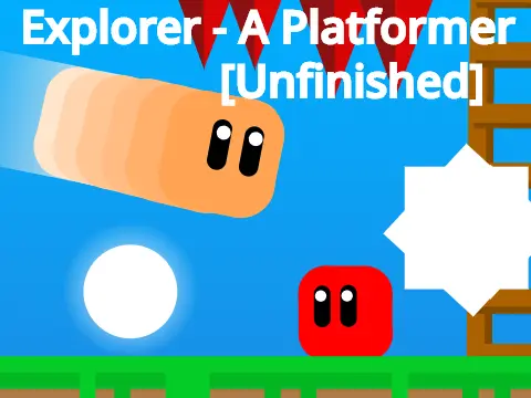 Action screenshot from Explorer platformer showing character, hazards, and interactive elements